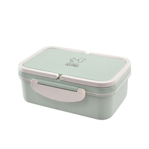 Yimei Rectangular Double Layer Plastic <b>Lunch</b> <b>Box</b> With Handle For Kids And Adults Solid Color Design - Product Image 5