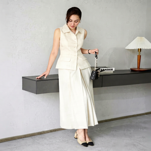 CV9074 Falda Recta de Satén Sólido, Elegante y de Lujo Discreto, para Mujer, Cintura Natural, Precio al por Mayor - Product Image 1
