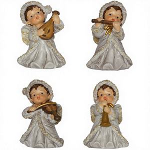 ZICOM Guardian Angel Winter Angel Boules de Noël pour Arbre de Noël Allemagne Lot de 4 environ Modèle de 4,4 cm de hauteur 9069-E804-4 - Product Image 1