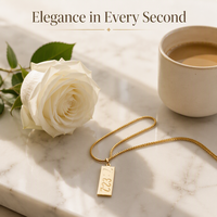 Collier personnalisé avec date en acier inoxydable, pendentif rectangulaire vertical, bijoux personnalisés avec date, chaîne en boîte, vente en gros pour femmes