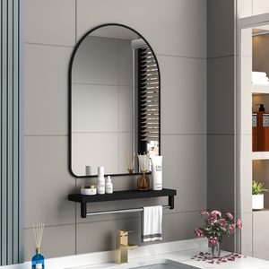 Usine nouveau élégant en alliage d'aluminium brossé cadre arc miroir de salle de bain pour créatif tenture murale maquillage miroir mur miroir 60*90 - Product Image 4