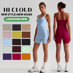 Ensemble 2 pièces taille haute pour femmes Gym Fitness Outfits Biker Shorts Workout Yoga Sets - Product Image 4