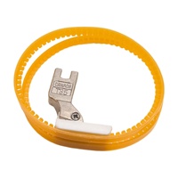 Pied presseur à rouleaux en plastique jaune professionnel T35 TRF118 - Rouleau à double roue pour machine à coudre en cuir