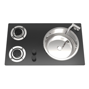 JDA - Cocina Móvil de Acero Inoxidable SS304 con Doble Quemador y Fregadero para Ahorrar Espacio, Ideal para Autocaravanas, Caravanas y Furgonetas - Product Image 1