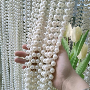 Guirnalda de Perlas Artificiales de Color Blanco Crema de 8 mm y 10 mm, Cadena de Perlas para Decoración de Bodas y Fiestas, Venta de Fábrica - Product Image 1