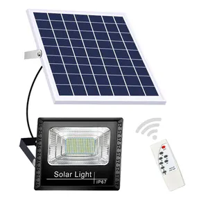 Projecteur solaire d'extérieur à LED étanche Ip67 ABS détecteur de mouvement jardin cour 25w 40w 60w 100w 200w lumière solaire