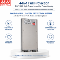 Alimentation à découpage Mean Well RSP-1000-24 1000W 24V 40A à sortie unique, haute efficacité, convertisseur AC-DC industriel avec PFC