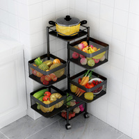 Choix amusant étagère rotative mobile de haute qualité pour légumes et fruits, support de rangement pour cuisine et salle de bain, panier rotatif