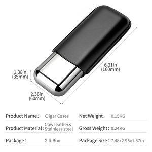 CIGARLOONG Diseño clásico Acabado en laca Estuche protector portátil para cigarros Paquete de cigarros <span class=keywords><strong>cubanos</strong></span> hidratantes con 2 estuches para cigarrillos - Product Image 6