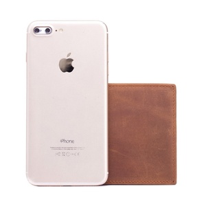 New Arrival Genuine Cow Crazy Horse Leather <b>Card</b> <b>Holder</b> <b>Wallet</b> Short RFID Feature - Product Image 5