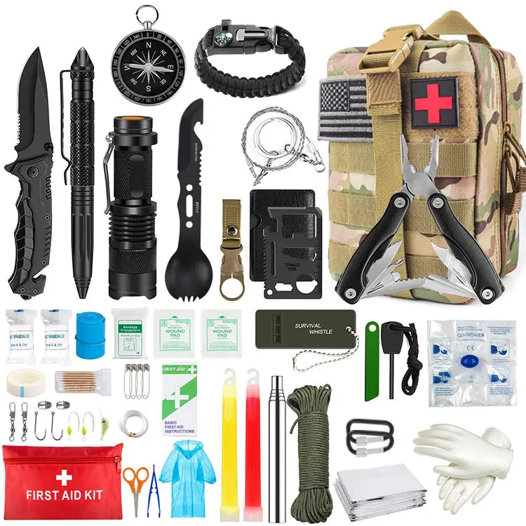 Outdoor Multifunction Adventure Survival Kit Bag for Camping Travelling Emergency Tactical Bag