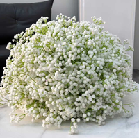 Bola Bunga Baby's Breath Putih 50cm Buatan, Set 2 Buah, Dekorasi Meja Utama Pernikahan, Gaya Modern, Bunga Sutra, Centerpieces