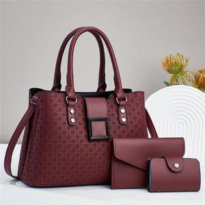 2024 nueva rejilla de diamante Vintage en relieve textura multiusos Color sólido bolso Unisex de gran capacidad - Product Image 4