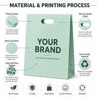 Sac de courses en papier classique durable personnalisé avec poignées torsadées, fermeture magnétique, ruban découpé, matériaux recyclés écologiques pour la vente au détail