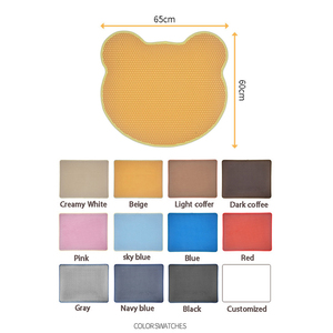Tapis de litière MSD-ZC013 imperméable, facile à nettoyer, en forme de tête d'ours, double couche, en EVA, motif uni, toutes saisons - Product Image 2