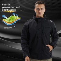 Veste bomber softshell tactique ample à capuche épaisse camouflage automne/hiver 4ème génération pour sports de plein air et cyclisme