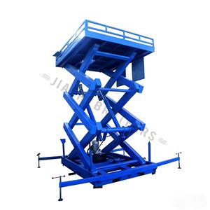 Chariot à plate-forme électrique Charge lourde 1-10 tonnes Chargement automatique Table élévatrice à ciseaux Panneau de commande Descente réglable à distance - Product Image 1