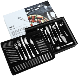 Servizio <span class=keywords><strong>di</strong></span> <span class=keywords><strong>Posate</strong></span> Royal King Design in Acciaio Inox Placcato Oro 24k per <span class=keywords><strong>12</strong></span> Persone, <span class=keywords><strong>Set</strong></span> <span class=keywords><strong>di</strong></span> <span class=keywords><strong>Posate</strong></span> <span class=keywords><strong>da</strong></span> 72 Pezzi - Product Image 3