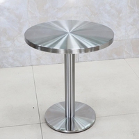 Table Ronde en Acier Inoxydable pour l'Extérieur et l'Hôtellerie