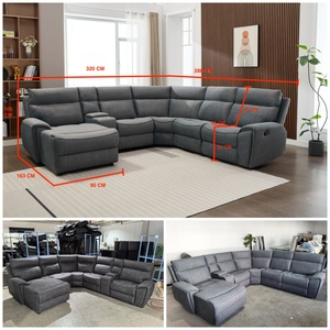 Sofá Seccional Reclinable <span class=keywords><strong>El</strong></span>éctrico Moderno de Esquina al por Mayor con Consola, Tela Refrigerante, Masaje, Asientos de Cine de Madera para <span class=keywords><strong>el</strong></span> Hogar - Product Image 4