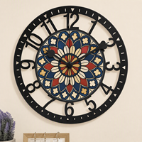 Horloge murale personnalisée avec impression artistique, horloge murale religieuse avec croix, cadeau pour les croyants et décoration murale pour espace sacré