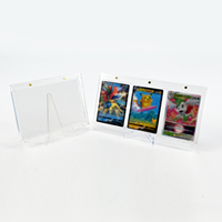 Cadre de présentation de cartes de jeu en acrylique transparent de qualité supérieure, protection UV, pour 2 ou 3 cartes, avec aimant puissant