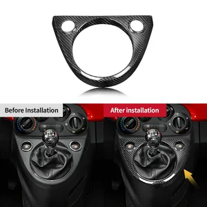 Shasha carbonio per Fiat 11 pezzi parti del volante in vera fibra di carbonio per Fiat 500 accessori interni