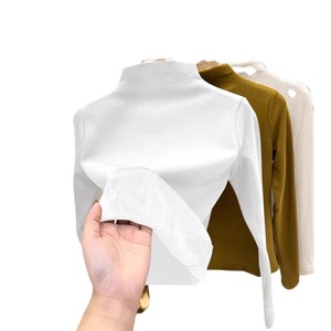 Women's High Neck Fleece Lined Knit <b>Top</b> Full Sleeve Slim Fit Warm Autumn Winter Base <b>Layer</b> Soft Thick Shirt - Product Image 5