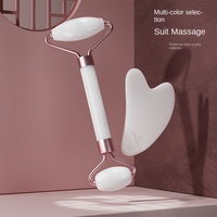 Bâton de massage double tête en cristal de poudre, outil de beauté et de rasage pour le visage, masseur non-jade pour le soin de la peau