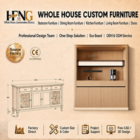 Buffet contemporain en bois massif de luxe pour cuisine et salle à manger, grand rangement