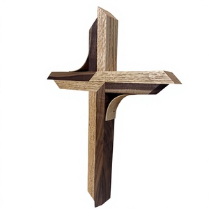 Escultura de Cruz de Madera Minimalista, Arte Decorativo Religioso, Lavable, Decoración para el Hogar, para Sala de Estar - Product Image 4
