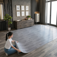 Suelo de Vinilo de PVC Compacto, Antideslizante, Impermeable, en Rollo, Instalación sin Adhesivo, Panel UV, Diseño de Parquet, Diseño Gráfico 3D, para Interiores