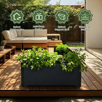 JH-Mech Grand bac à plantes multifonctionnel surélevé avec pieds de support, trous de drainage, montage facile, bac à plantes en acier pour extérieur