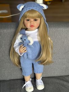 Adorable poupée reborn en silicone de 55 cm de la marque YOSI <span class=keywords><strong>pour</strong></span> filles, avec perruque amovible, plusieurs coiffures, jeu éducatif - Product Image 2