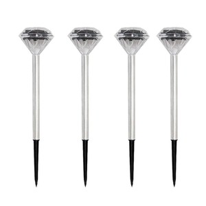Solar Lawn <b>Lights</b> Diamond Shape Crystal <b>LED</b> Outdoor Garden Pathway Lighting Water Resistant 6V DC <b>Light</b> <b>Sensor</b> - Product Image 4