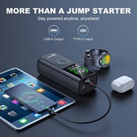 Pompe à air électrique portable avec affichage numérique, compresseur d'air avec lumière LED, recharge USB pour moto, vélo, ballon