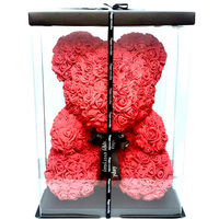 Ours en peluche artificiel de haute qualité 25CM, nouvelle collection, ourson Rose rouge coloré avec ruban, cadeaux de la saint-valentin