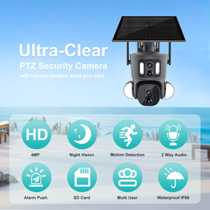 Ubox 2K 4MP 4G Sim Thẻ Wifi Kép Len Năng Lượng Mặt Trời Không Dây CCTV PTZ <span class=keywords><strong>Camera</strong></span> An Ninh Giám Sát Ngoài Trời Con Người Phát hiện IP Máy Ảnh - Product Image 2