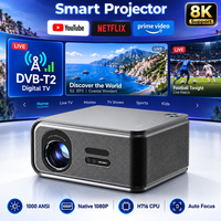 Projecteur Android 4K Full HD 1080P, WiFi intelligent, prise en charge du décodage vidéo 8K, haut-parleurs HiFi, projecteurs de cinéma commerciaux
