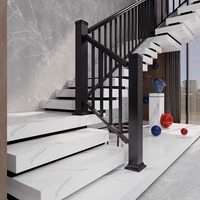 Rampe d'escalier contemporaine en aluminium, design tubulaire résistant à l'eau, taille et couleur personnalisables, installation DIY, villa, appartement