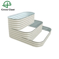 Huizhou Vert Géant 32 ''Grand 3 Niveaux Terrasse Modulaire Ondulé Métal Surélevé Jardin Lit Planteur Boîte 150x150x80cm