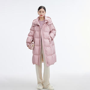 Femmes réversible imperméable mince longue sur le genou à capuche veste hiver nouveau amélioré 90% duvet d'oie bouffant vers le bas manteau - Product Image 1
