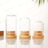 Logo impression Transparent odeur preuve thé fleur conteneur Tube petit tube à essai clair flacon en verre avec bouchon en bambou bouchon