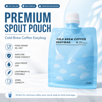 Pochettes Doypack noires imprimées sur mesure avec bec verseur pour jus, sachets alimentaires jetables avec bec verseur, emballage liquide en PE, pochettes verticales pour lait et chewing-gum