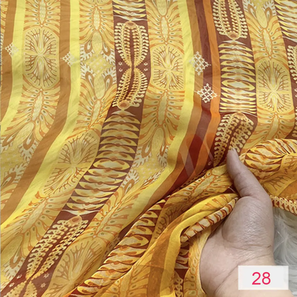 디지털 인쇄 #23-#43 많은 디자인 순수한 실크 쉬폰 직물 디지털 인쇄 레이디 사리 스카프 남자를위한 아름다운 핫 세일