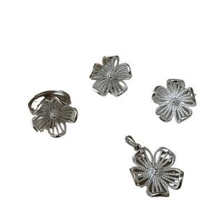 S925 argent Sterling grande fleur boucles d'oreilles Style coréen Niche Design lourd incrusté oreille bijoux Rhodium pour mariage en gros - Product Image 4