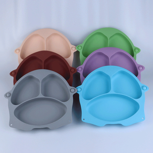 Baby <b>Weaning</b> <b>Plate</b> 3 Divided Training <b>Plate</b> Food Grade Silicone Baby Feeding <b>Plate</b> with Strong Suction - Product Image 4