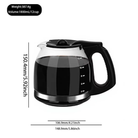 Carafe en verre de remplacement Offre Spéciale 12 tasses carafe à café goutte à goutte cafetière en verre compatible avec le pot en verre à café Oster