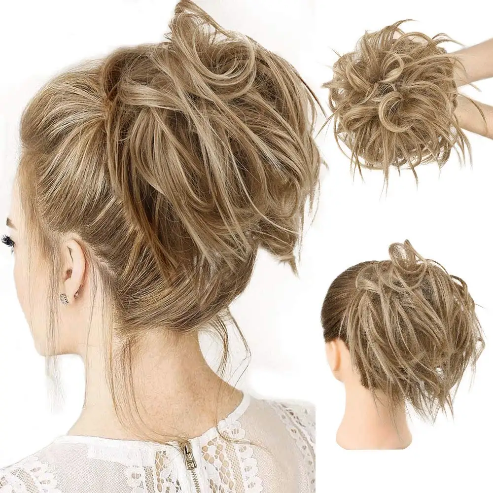 $0.5 sample Messy Bun Hair Piece Hair With Elastic Rubber Band Extensions Hairpiece Synthetic Scrunchies Hairpiece