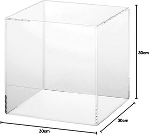 Acrylic hiển thị Riser hộp với một mở Side linh hoạt rõ ràng vuông bán lẻ hàng hóa lưu trữ bin hoặc sản phẩm nền tảng - Product Image 4